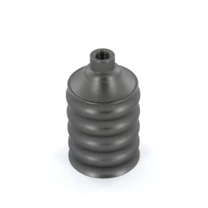 Casquilho E27 Metálico Ondulado Preto Fosco