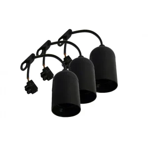 Pack de 3 Suportes Removíveis Preto (E27)