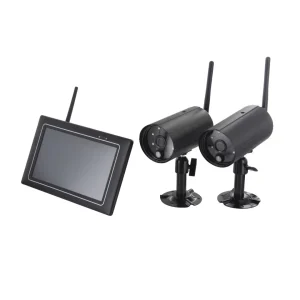 Kit 2 Câmaras Digitais sem fios 1080P + LCD 7” + Gravação MicroSD