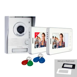 Kit Video Porteiro com dois monitores 7″ 2 Fios