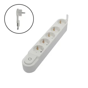 Bloco 5x16A 3m (1,5 mm², 3500W) com Interruptor  Branco