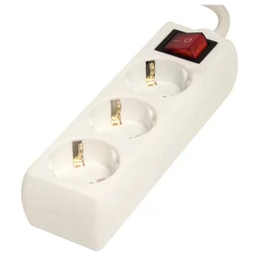 Bloco 3x16A 3m (3×1,5 mm²) com Interruptor 3500W Branco
