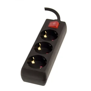 Bloco 3x16A 1,5m (3×1,5 mm²) com Interruptor 3500W Preto