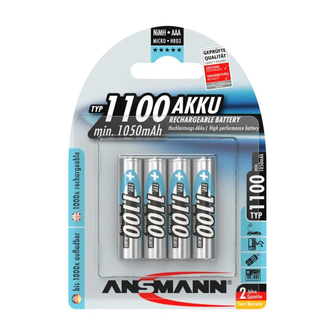 Bateria recarregável AAA / Tipo 1100 (mín. 1050mAh) 4 unid. - Image 4