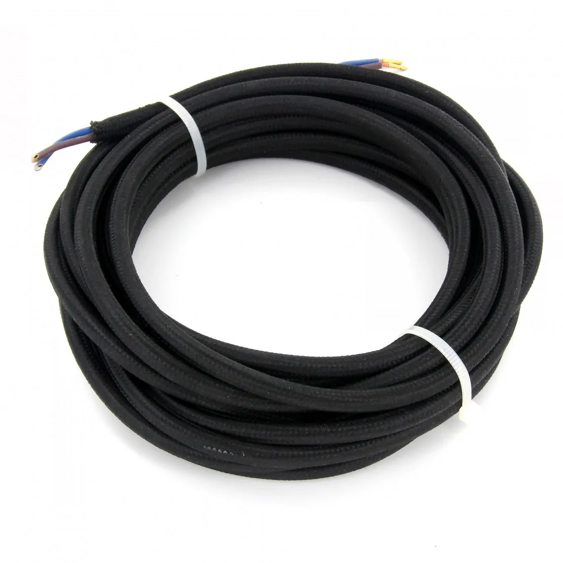 Cabo HO3VV-F 2×0,75mm² – 3m Têxtil Preto