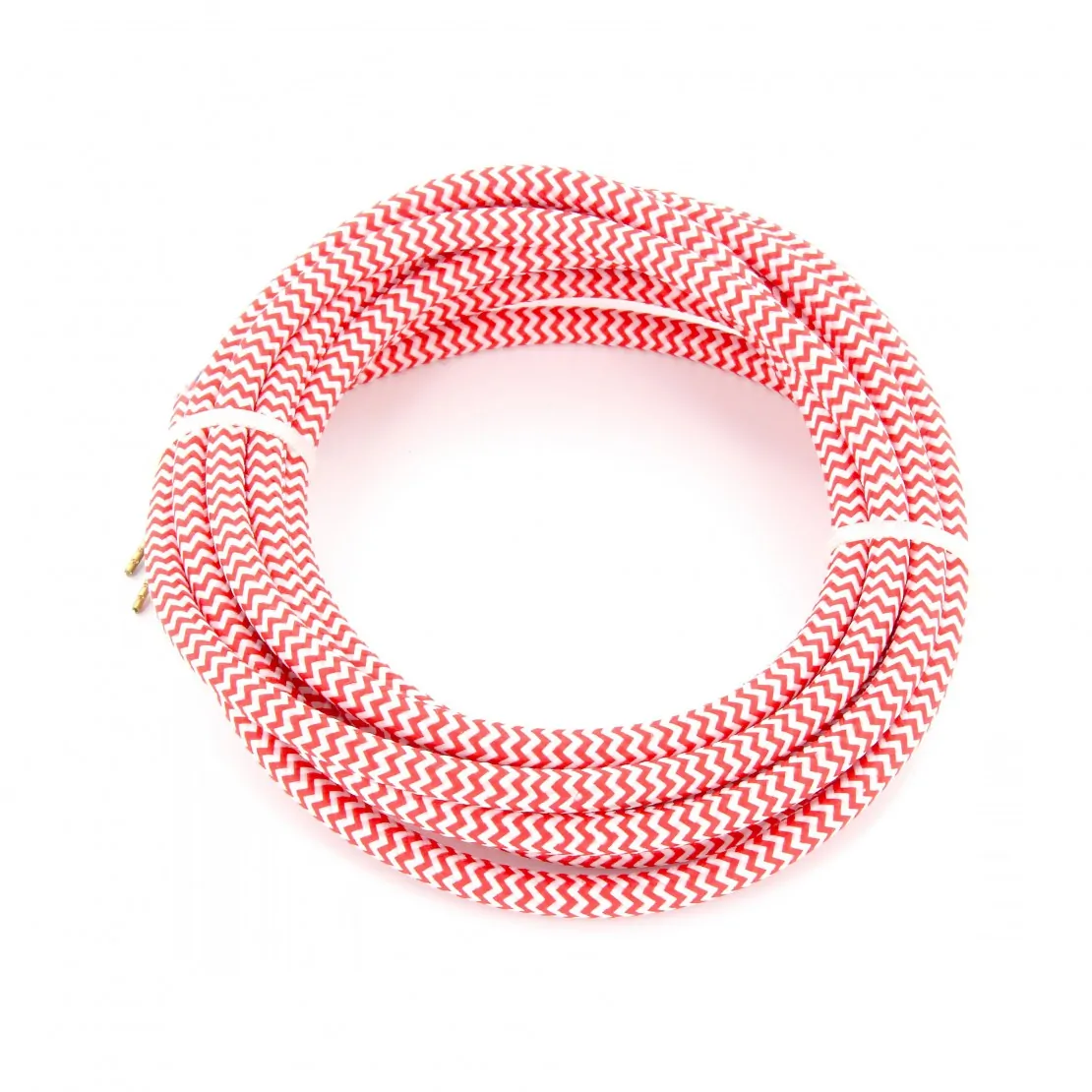 Cabo HO3VV-F 2×0,75mm² – 3m Têxtil Vermelho e Branco - Image 2
