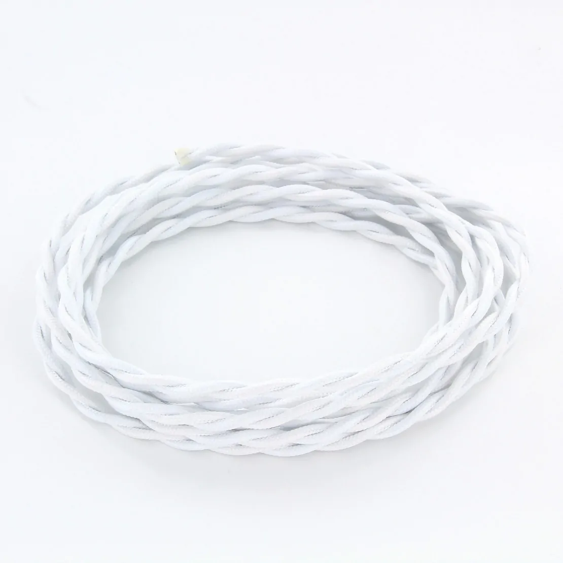 Cabo têxtil de seda entrançado branco 3m - Image 2