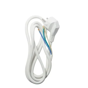 Cabo 5m HO5VVF 3×1,5 mm2 máx. 2500W com macho branco
