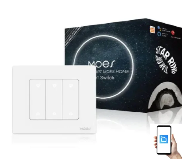 Interruptor de Luz Dimável 3 canais ZigBee Série Star Ring