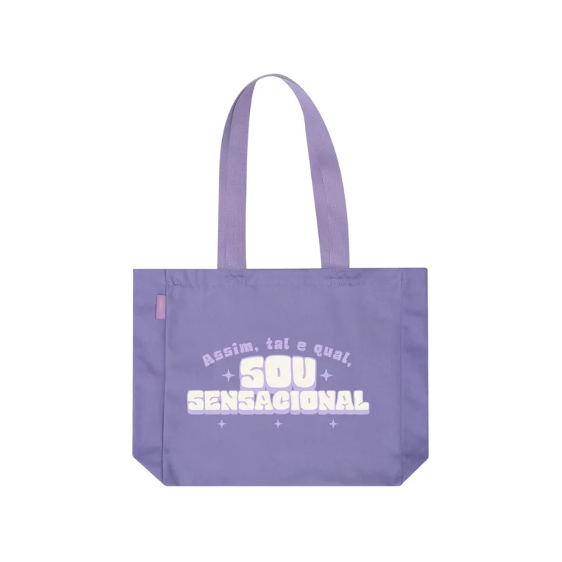 Bolsa Tote de Tecido Lilás – Assim tal e qual, sou sensacional - Image 2