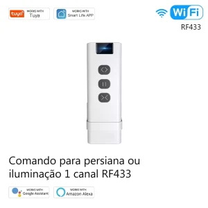 Comando para persiana ou iluminação 1 canal RF 433MHz