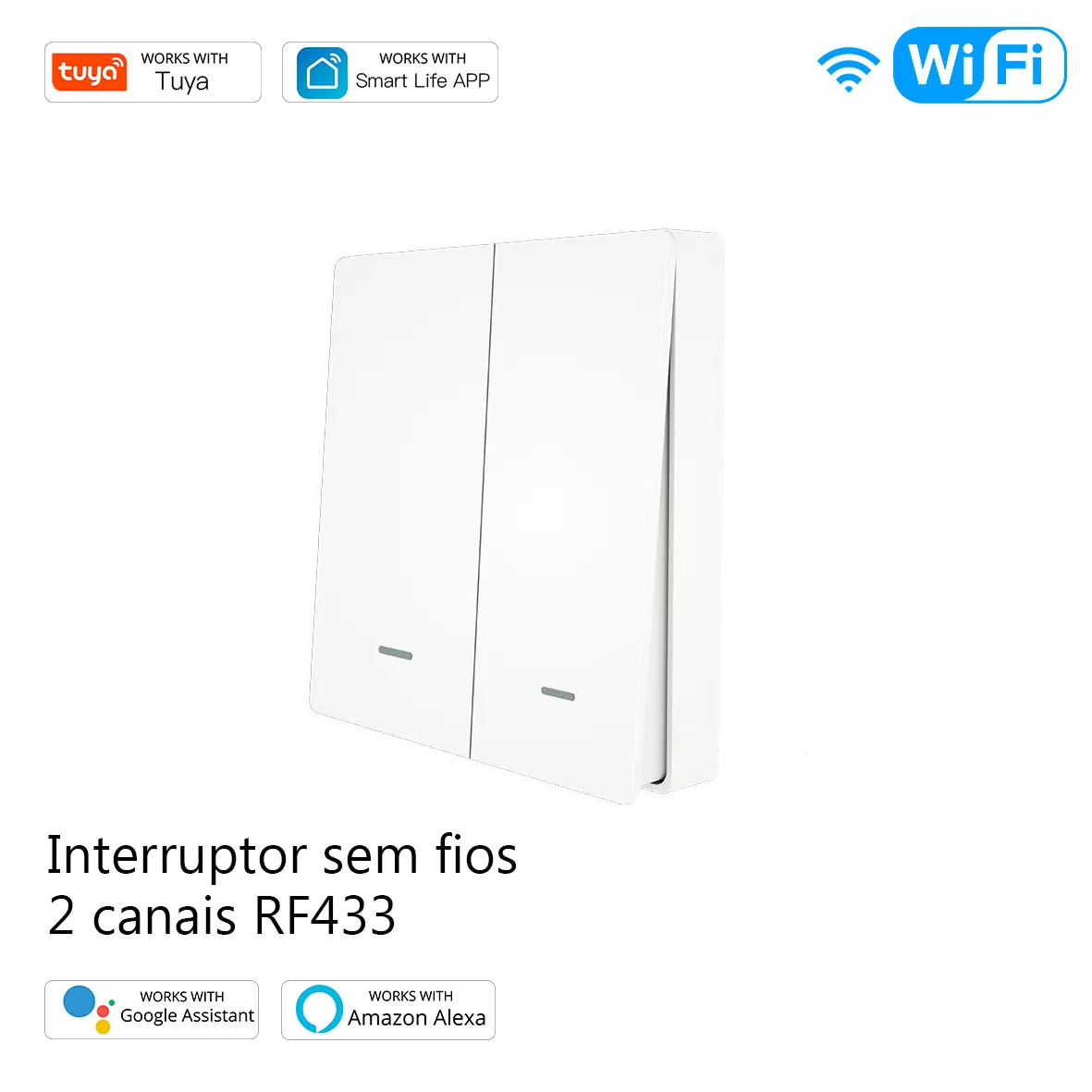 Interruptor 2 canais RF 433MHz - Image 2