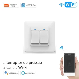 Interruptor de pressão 2 canais Wi-Fi+433