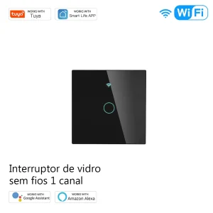 Interruptor sem fios 1 canal RF433 Preto