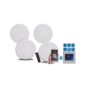 Kit Amplificador + 4 Colunas Bluetooth
