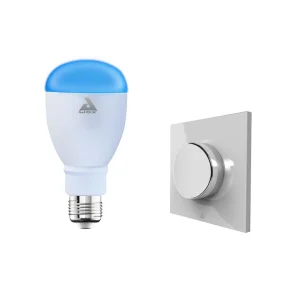 Kit interruptor sem fios + Lâmpada LED E27 com cores Bluetooth
