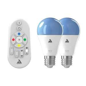 Kit 2 lâmpadas LED E27 9W Bluetooth Mesh + Comando