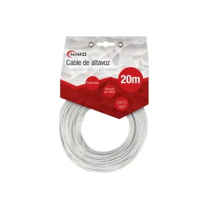 Cabo de coluna 2×0,75mm2 branco polarizado 20m
