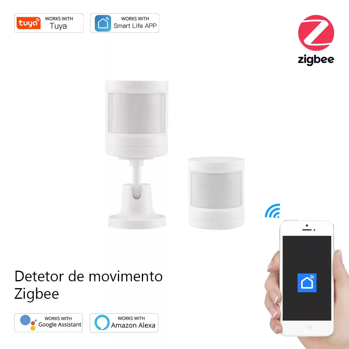 Detetor de movimento infravermelhos com sensor de luminosidade Zigbee - Image 2