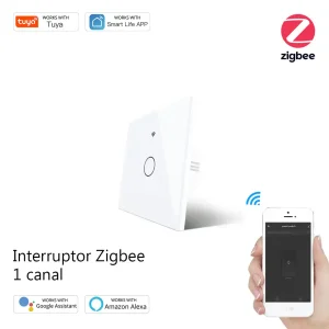 Interruptor de luz tátil 1 canal Zigbee