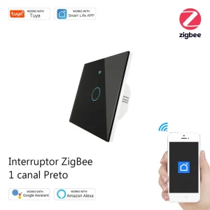 Interruptor de luz tátil 1 canal Zigbee