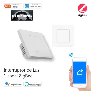 Interruptor de Luz 1 canal ZigBee Série Star Ring 230V