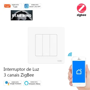 Interruptor de Luz 3 canais ZigBee Série Star Ring 230V