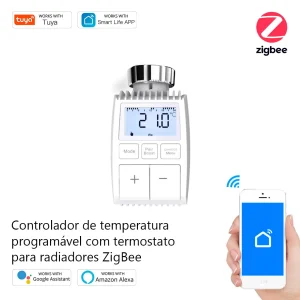 Controlador de temperatura programável com termostato para radiadores