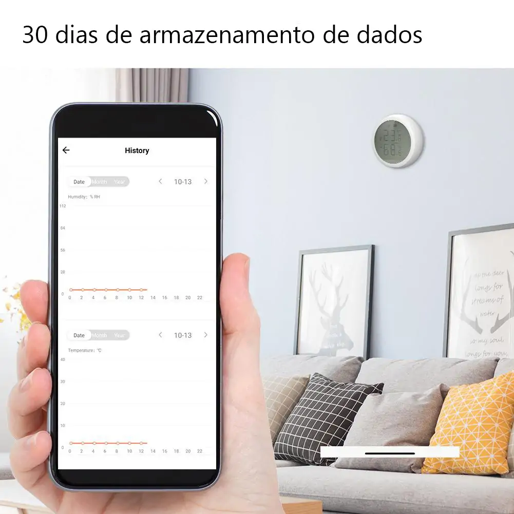 Sensor de temperatura e humidade com ecrã Zigbee - Image 4