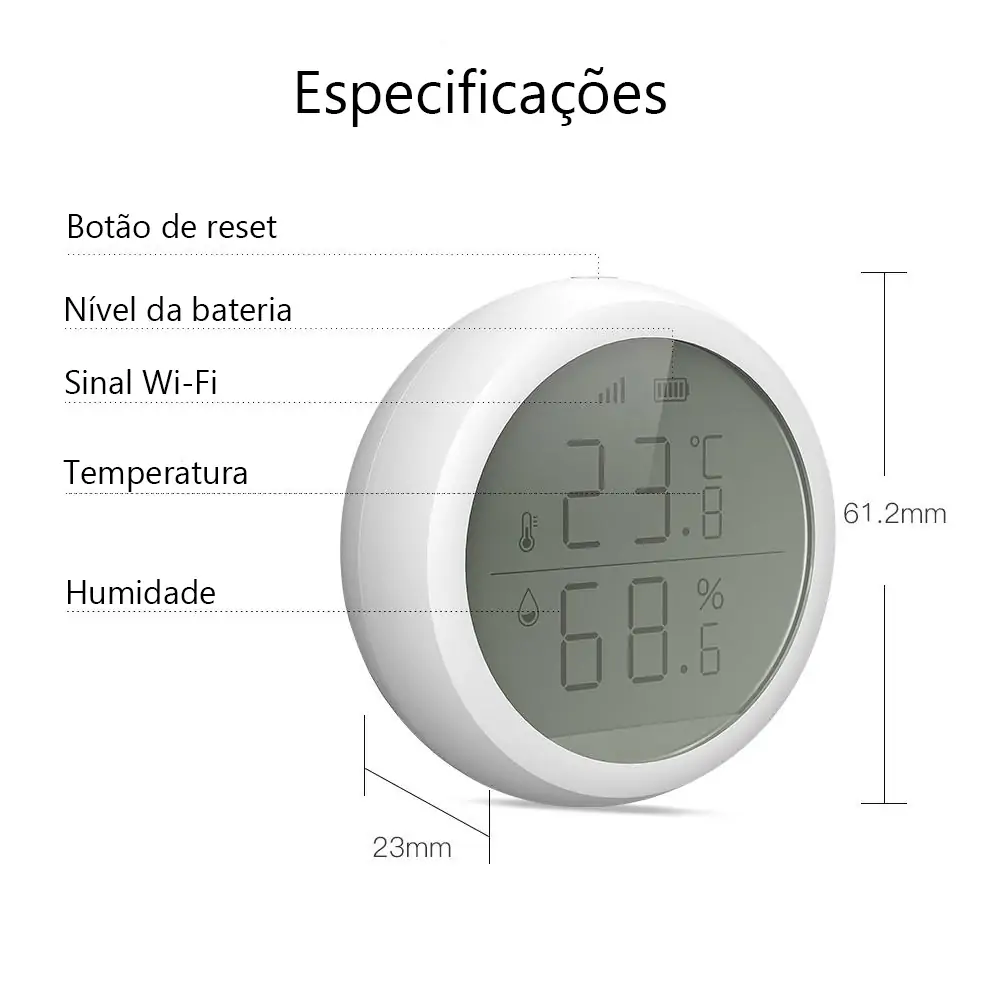 Sensor de temperatura e humidade com ecrã Zigbee - Image 6