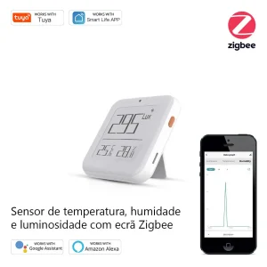 Sensor de temperatura, humidade e luminosidade com ecrã