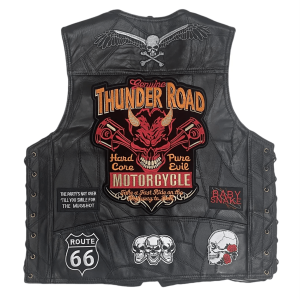 Colete de motociclista em pele para homem – thunder road